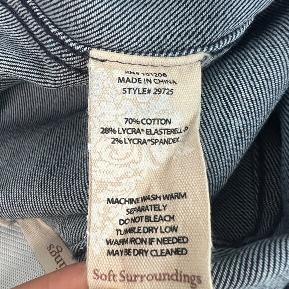 Soft Surroundings Pull On Elastic Waist Dark Wash Womens Pants Jeans Size Medium - Picture 10 of 13